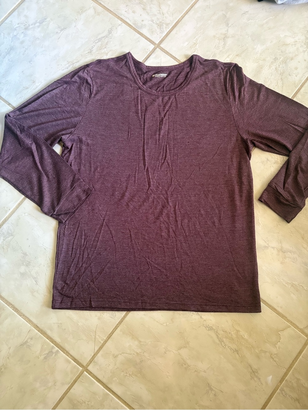 Men's Long Sleeve Crewneck Tee - Plum